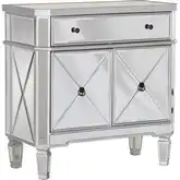 Mirrored 1 Drawer & 2 Door Console